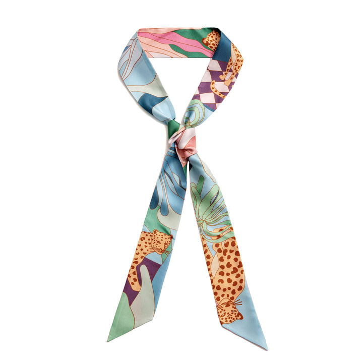 Silk Skinny Scarf Indoor Forest