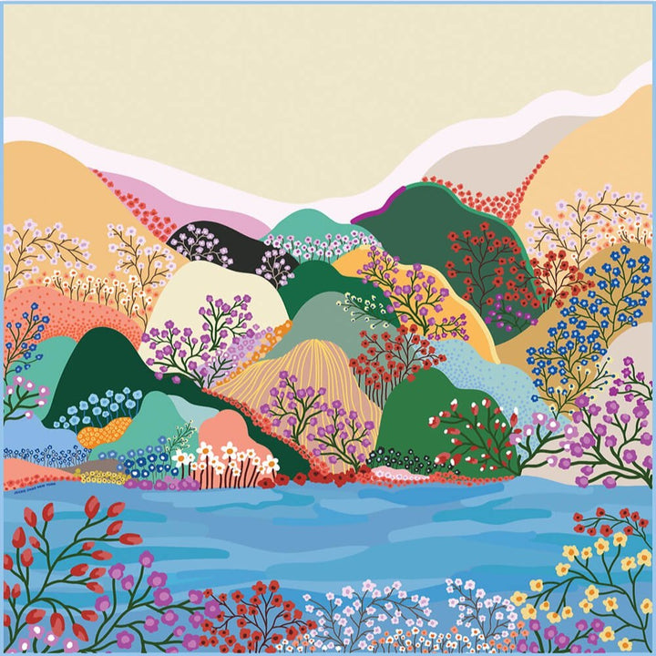Double Sided Silk Scarf of Blossoming Valley
