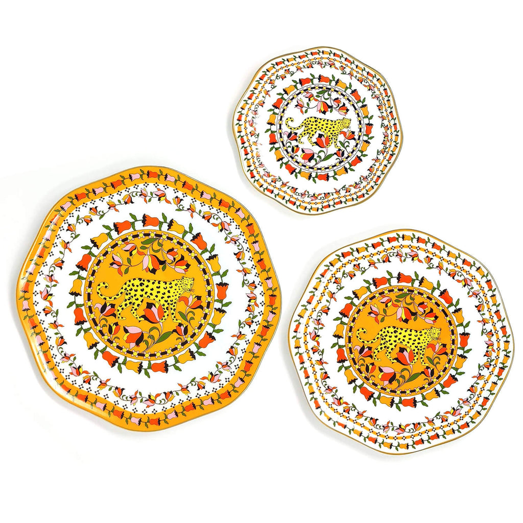 Tropical Love Bone China Plates Set Three