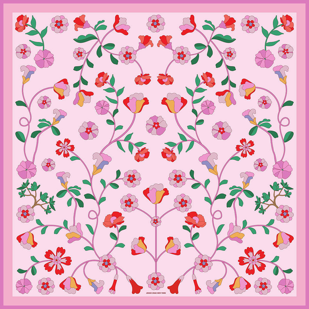 Blush Botanica Double Sided Silk Scarf