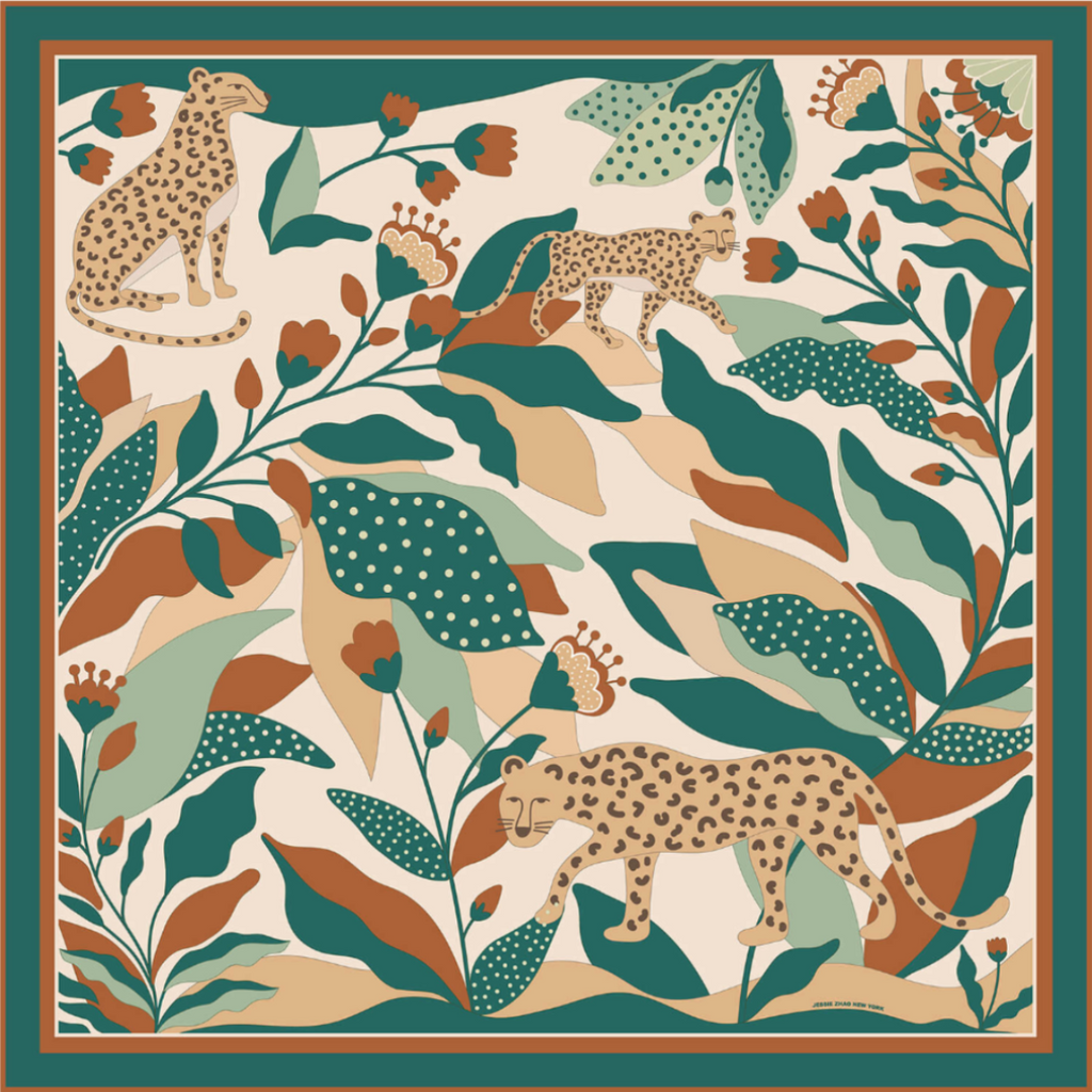 Double Sided Silk Scarf Wonderland