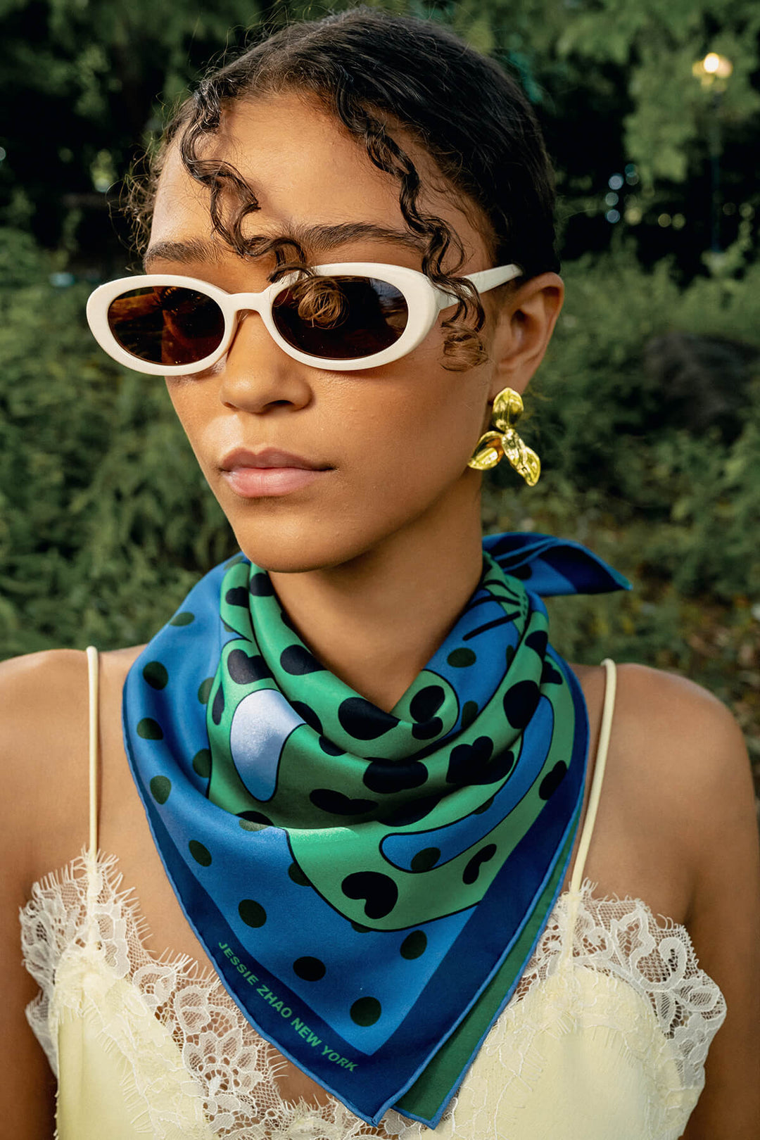 Twin Leopards Double Sided Silk Scarf