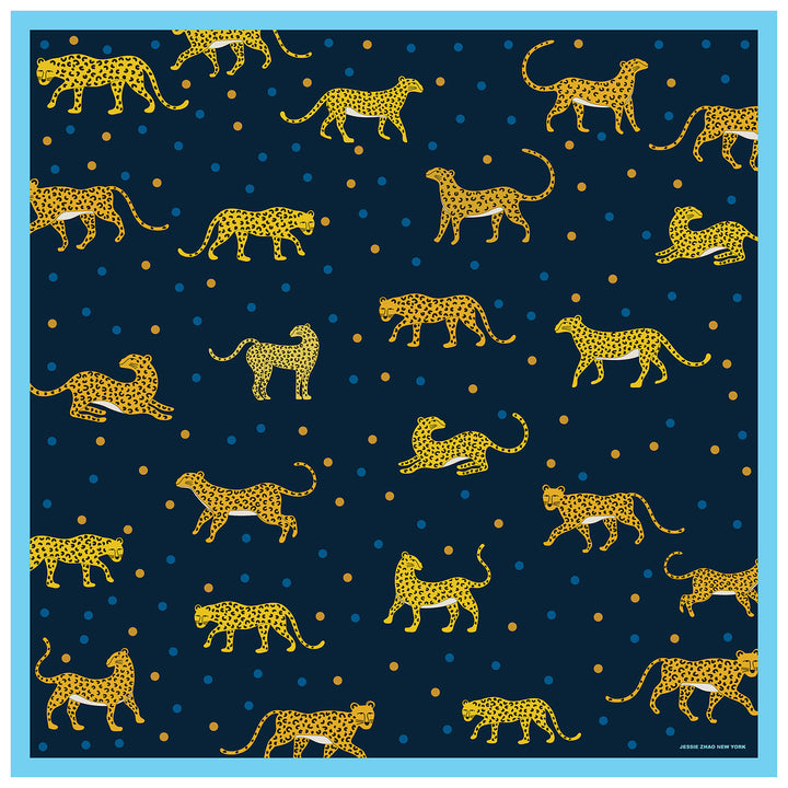 Silk Bandana Of Leopards And Tigers