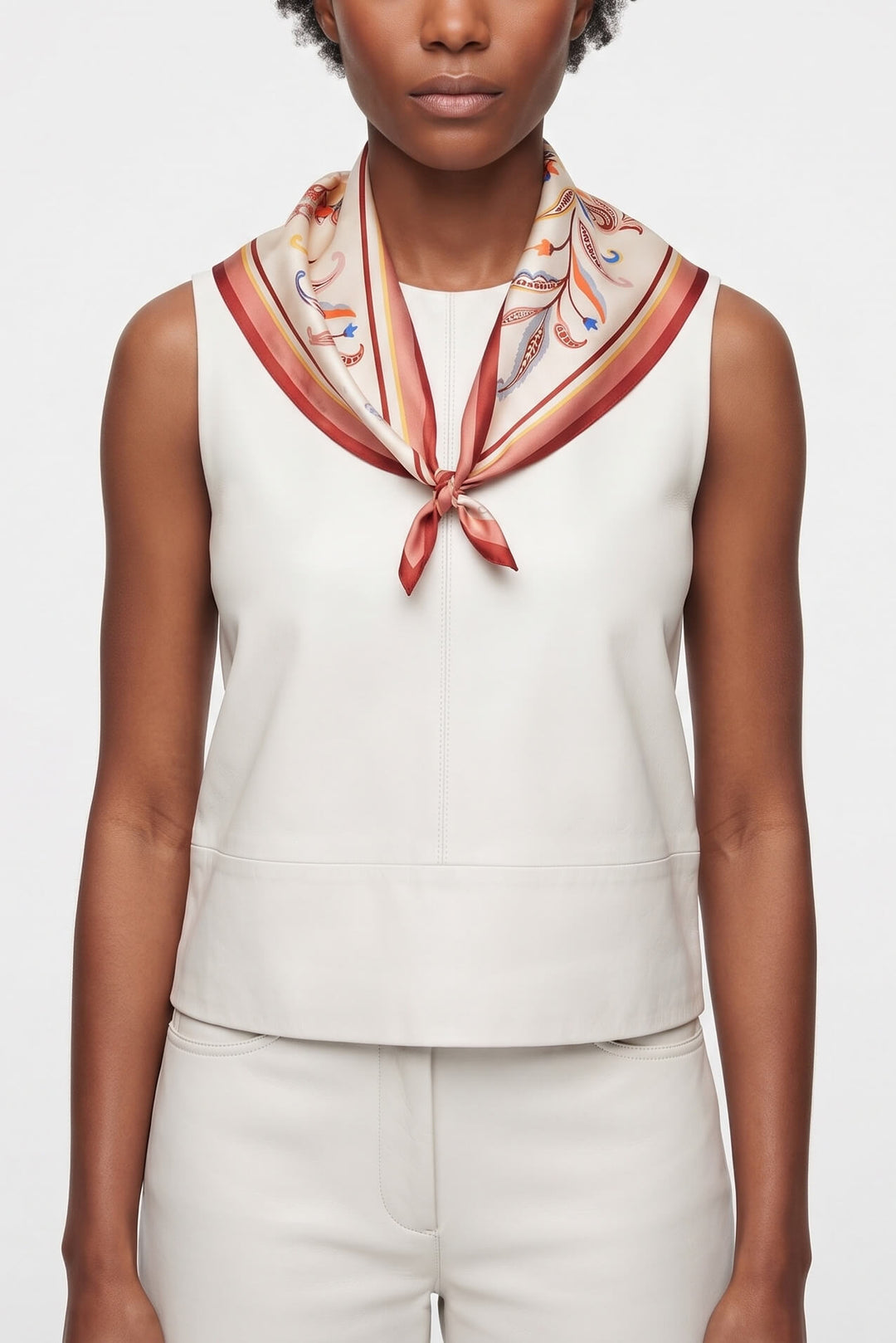 Terra Paisley Triangle Silk Scarf