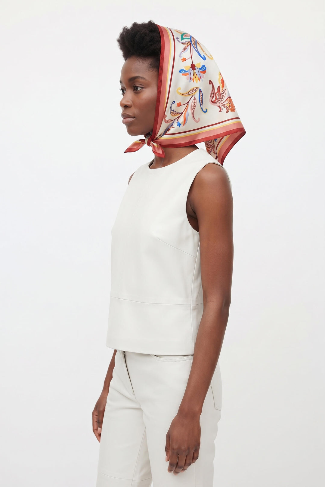 Terra Paisley Triangle Silk Scarf