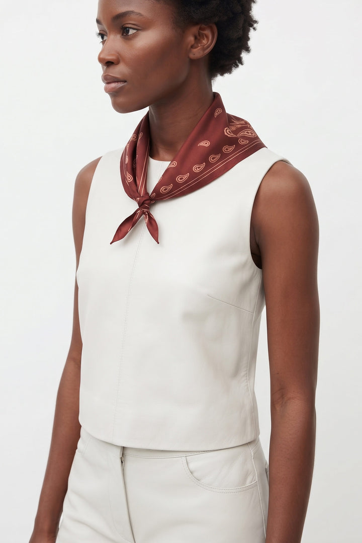 Scarlet Paisley Triangle Silk Scarf