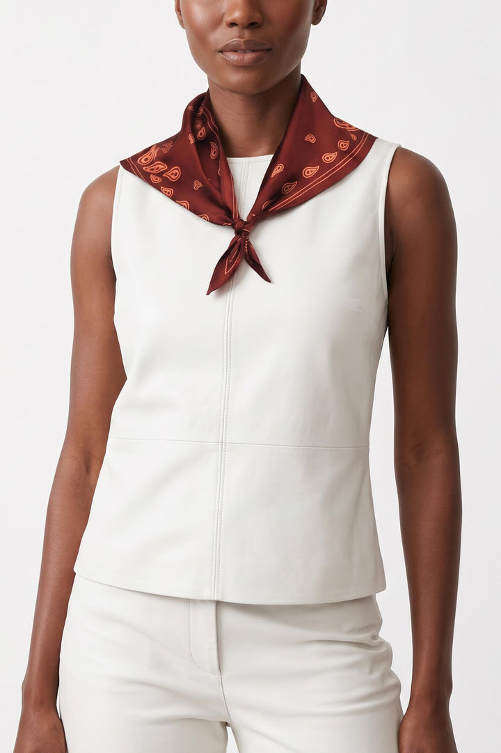 Scarlet Paisley Triangle Silk Scarf