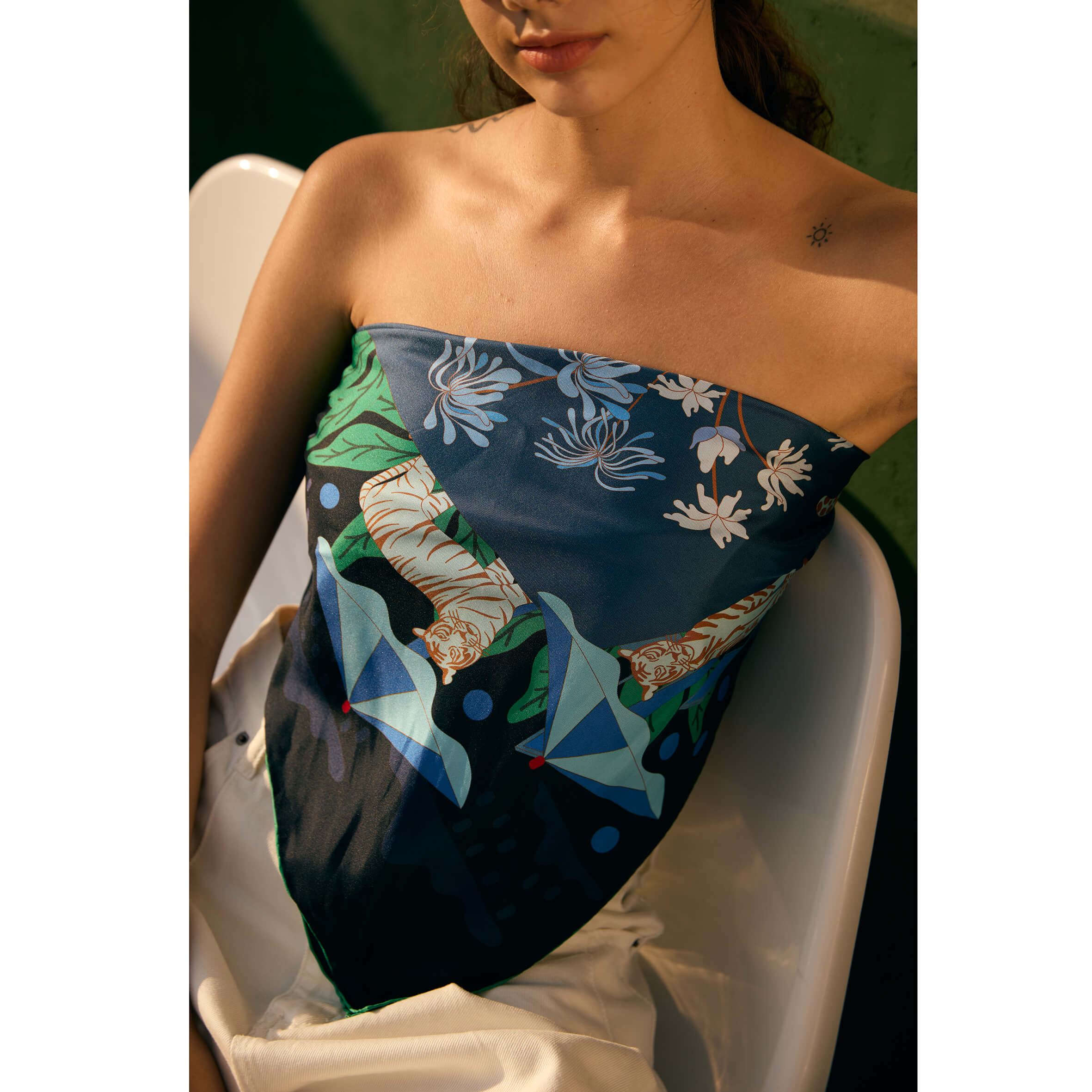 Double Sided Silk Scarf of Night Banquet