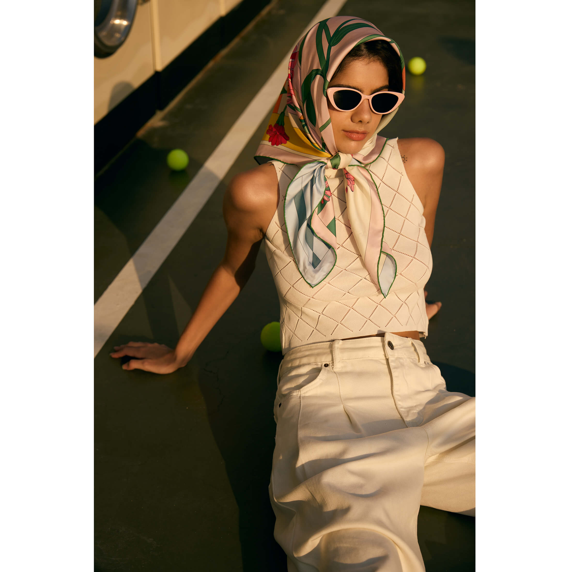 Double Sided Silk Scarf of Flowers Daydreams