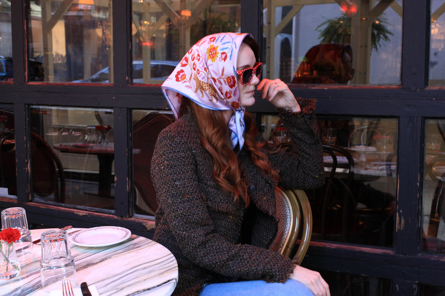 【新品✨】BIBLIOTHERK SCARF WITH HAND JEWELRY Jeelow 100% Silk Scarf for Women Small Square Bandana Hair Scarf