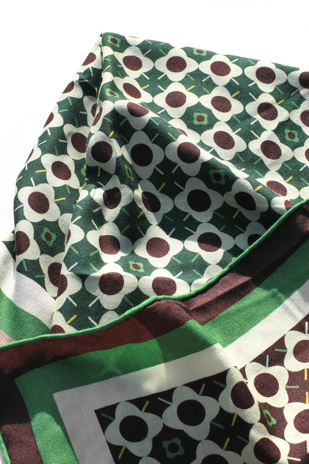 Double Sided Wool Silk Scarf Of Polka Dot Bloom