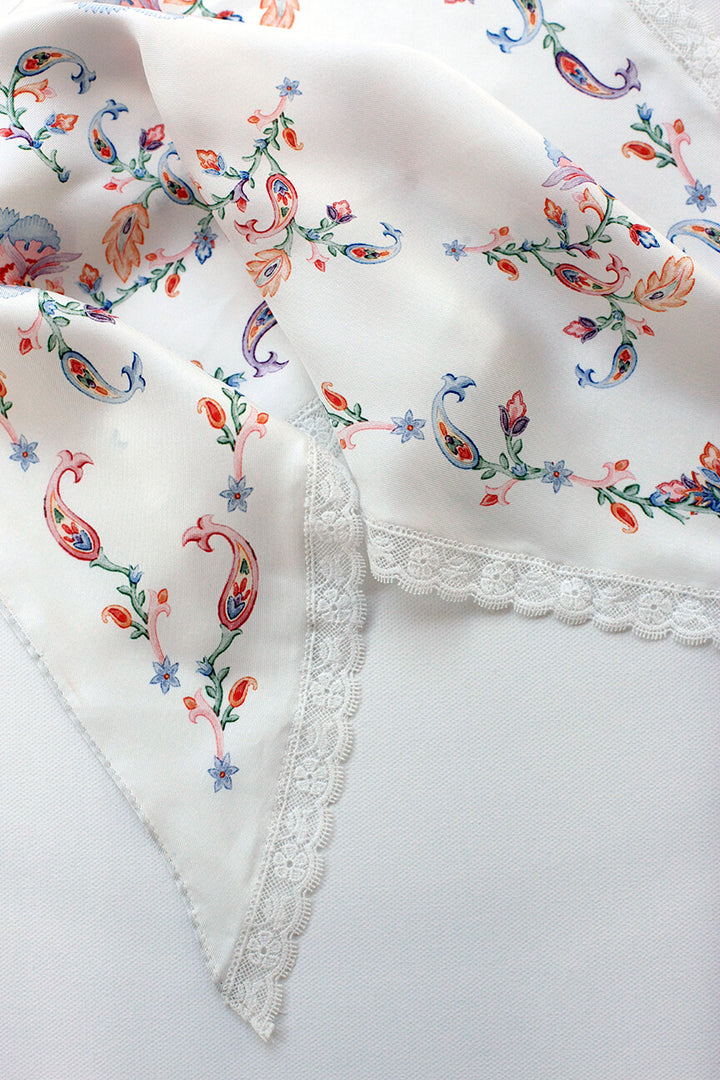 Dawn Garden Triangle Silk Scarf