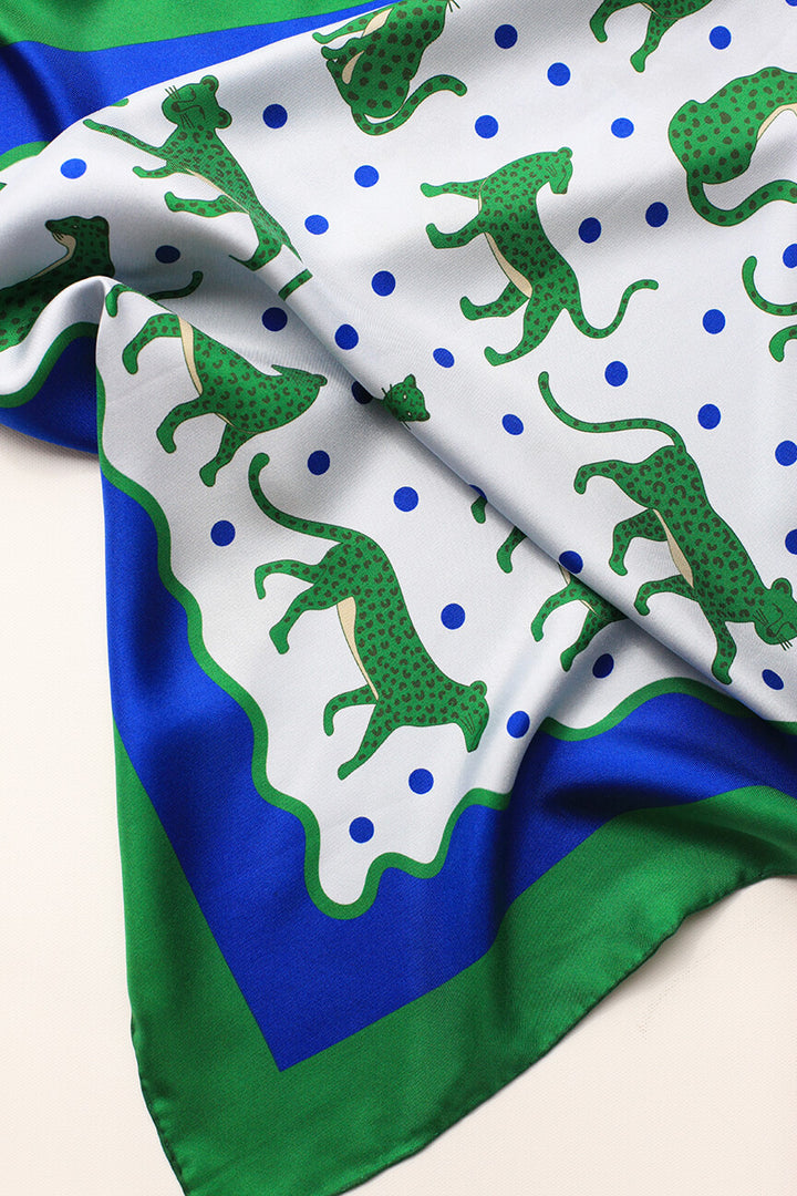 Emerald Safari Double Sided Silk Scarf
