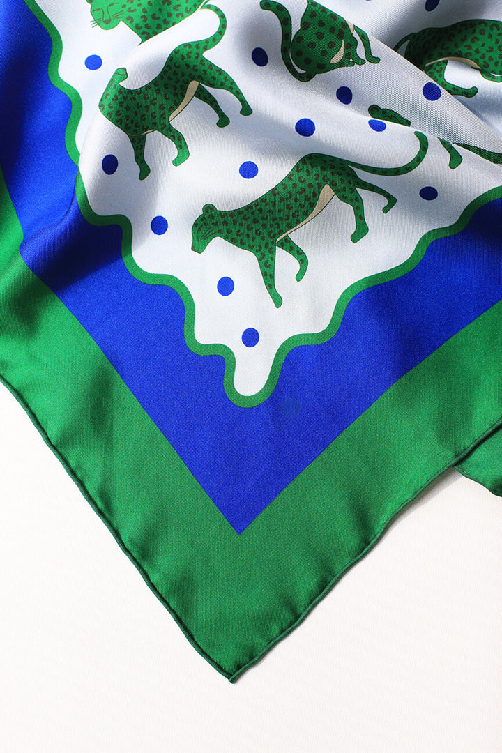 Emerald Safari Double Sided Silk Scarf
