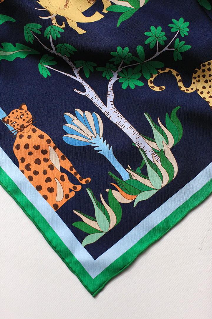 Jungle Carnival Double Sided Silk Scarf