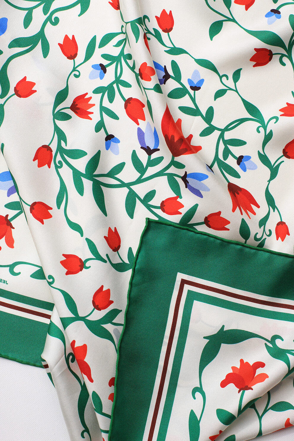 Green Valley Double Sided Silk Scarf