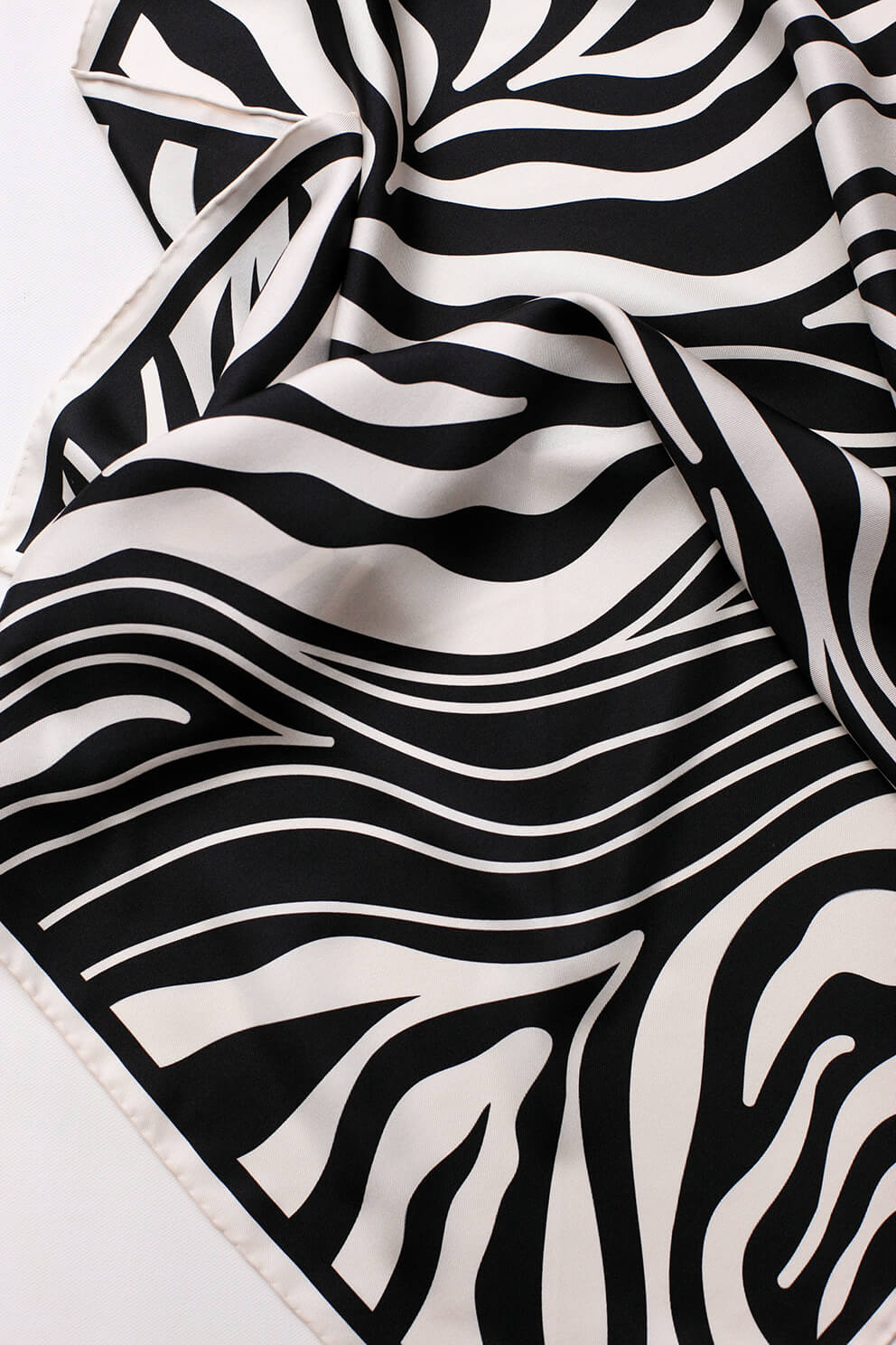 Zebra Wave Double Sided Silk Scarf