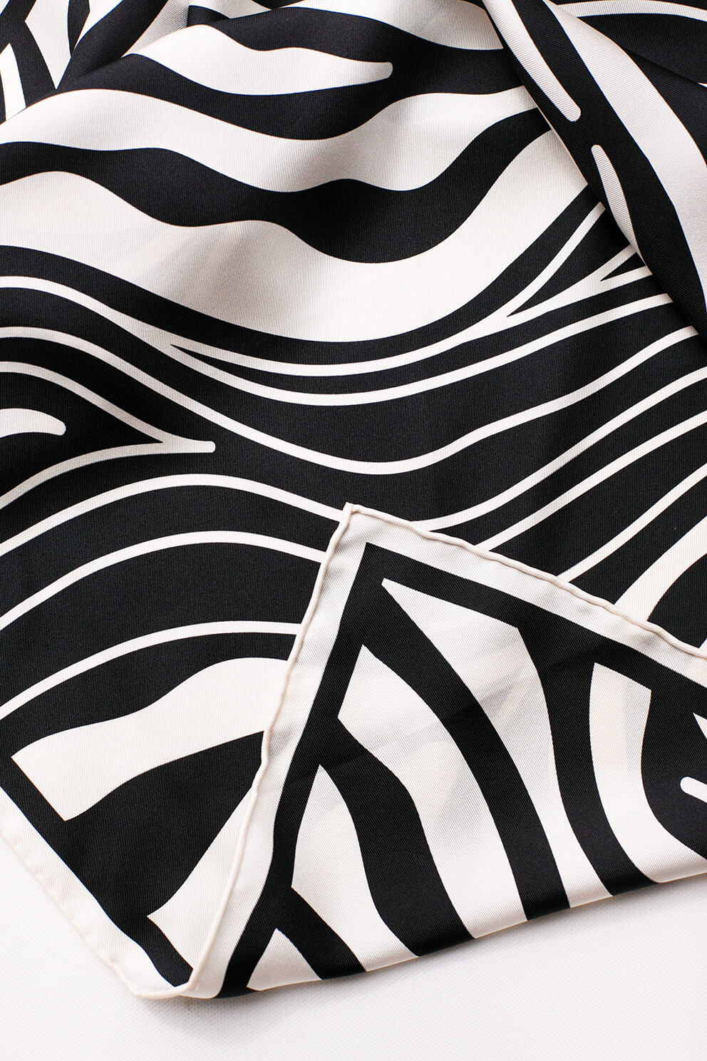 Zebra Wave Double Sided Silk Scarf