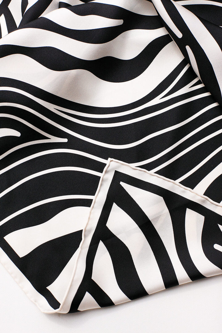 Zebra Wave Double Sided Silk Scarf