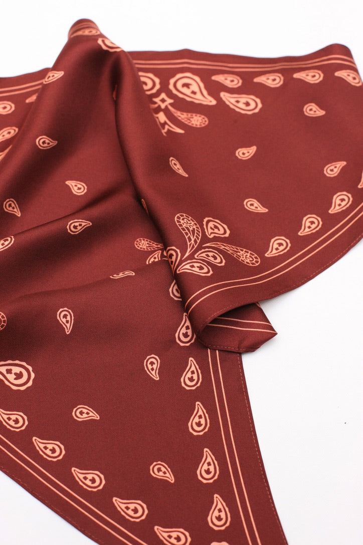 Scarlet Paisley Triangle Silk Scarf