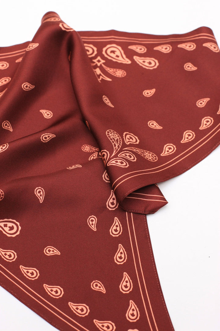 Scarlet Paisley Triangle Silk Scarf