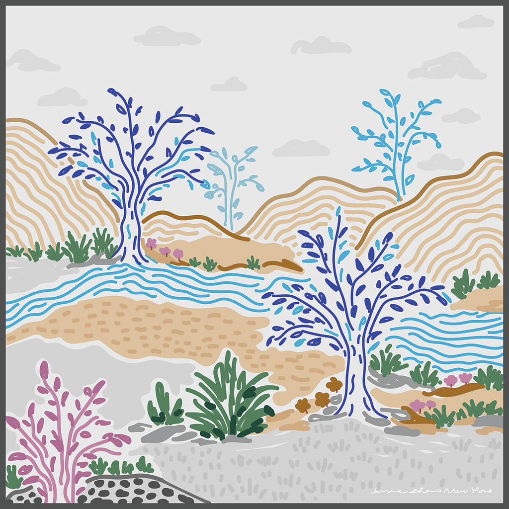 Double Sided Wool Silk Scarf After Sunset
