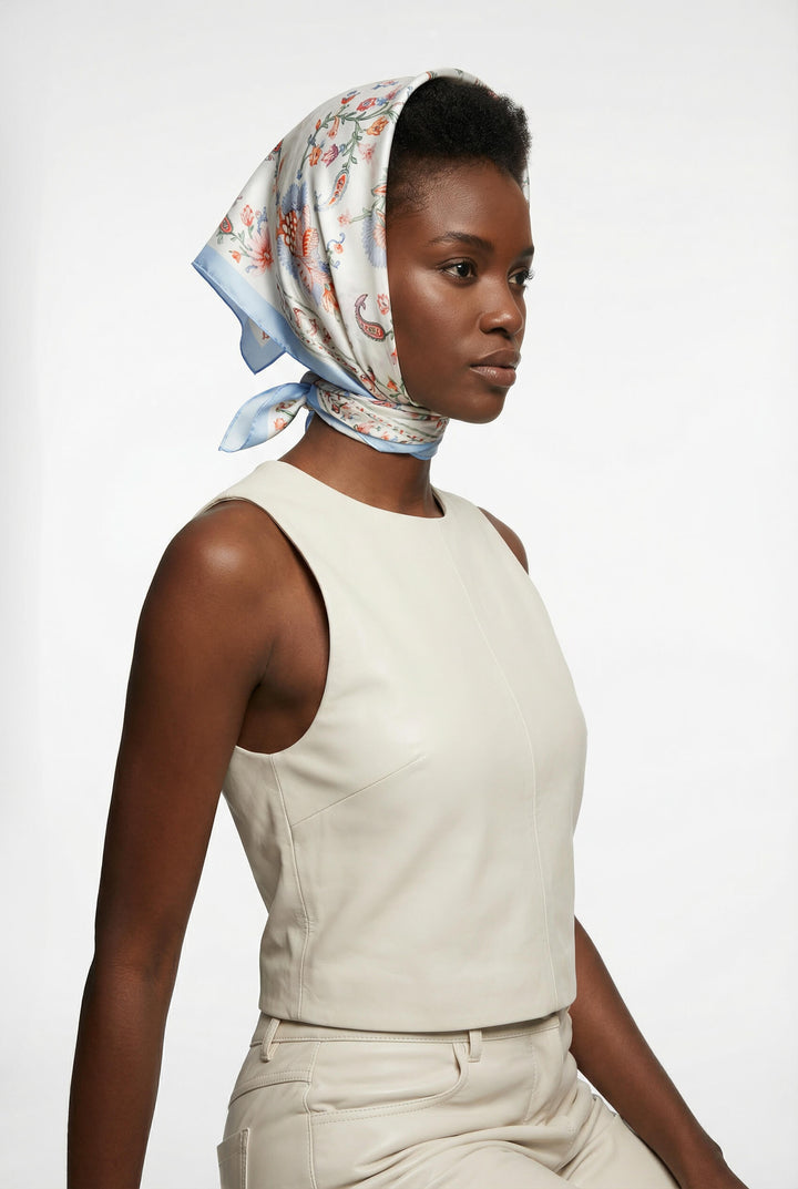 Baroque Blossom Double Sided Silk Scarf