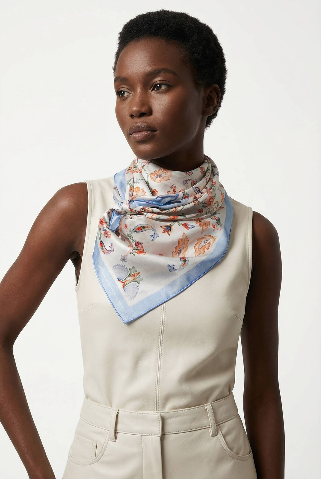 Baroque Blossom Double Sided Silk Scarf