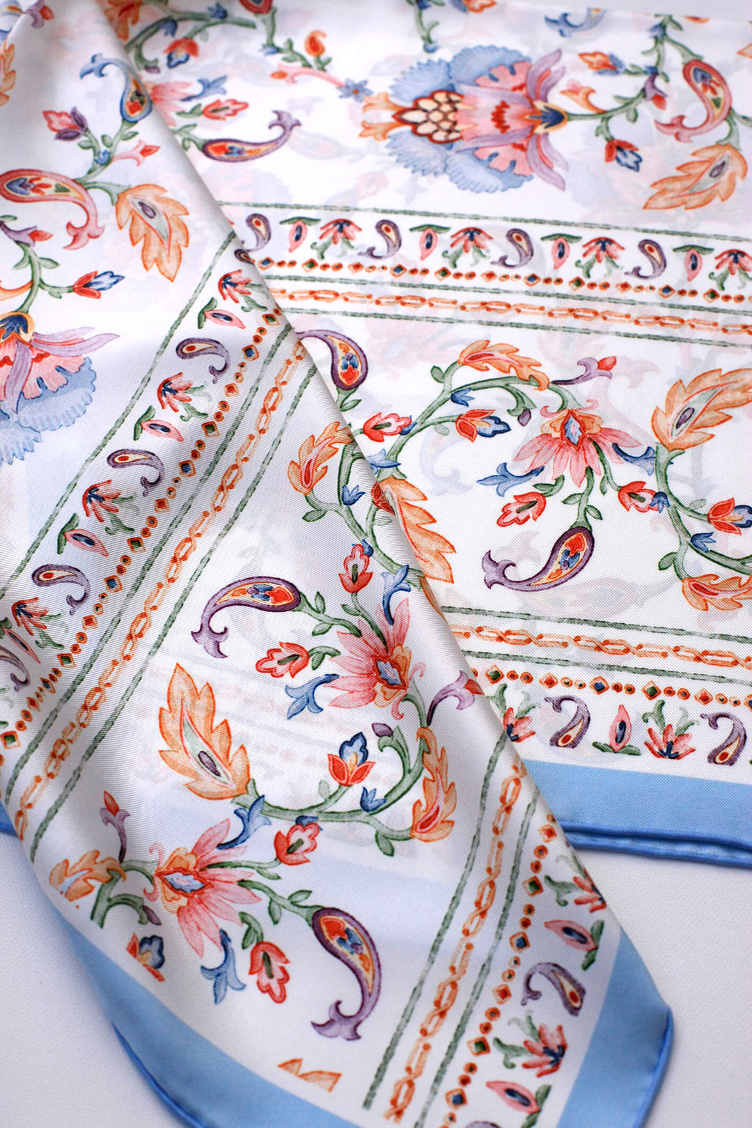 Baroque Blossom Double Sided Silk Scarf