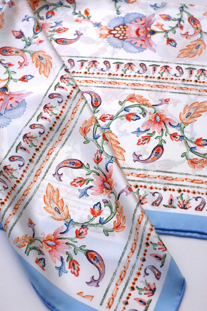 Baroque Blossom Double Sided Silk Scarf