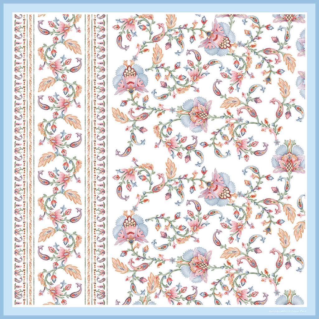Baroque Blossom Double Sided Silk Scarf