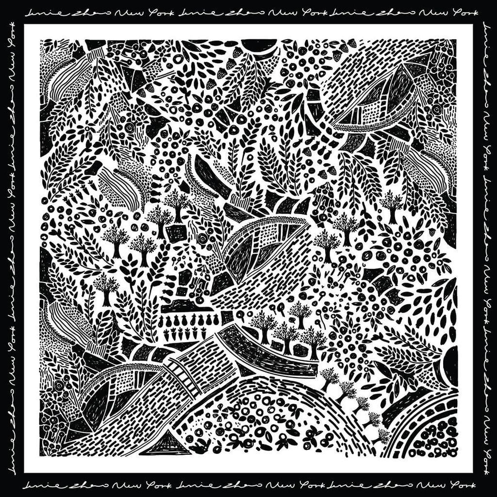 Double Sided Wool Silk Scarf Garden