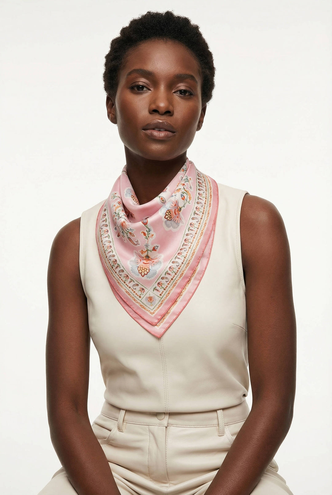 Blush Charm Double Sided Silk Scarf