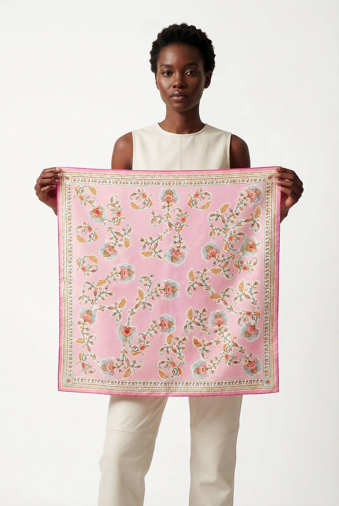 Blush Charm Double Sided Silk Scarf