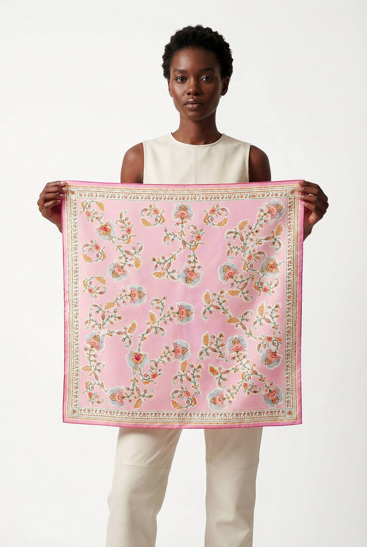 Blush Charm Double Sided Silk Scarf