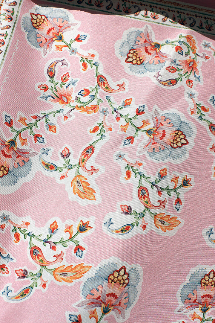 Blush Charm Double Sided Silk Scarf