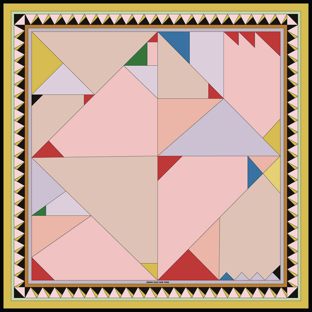 Double Sided Wool Silk Scarf Recombination