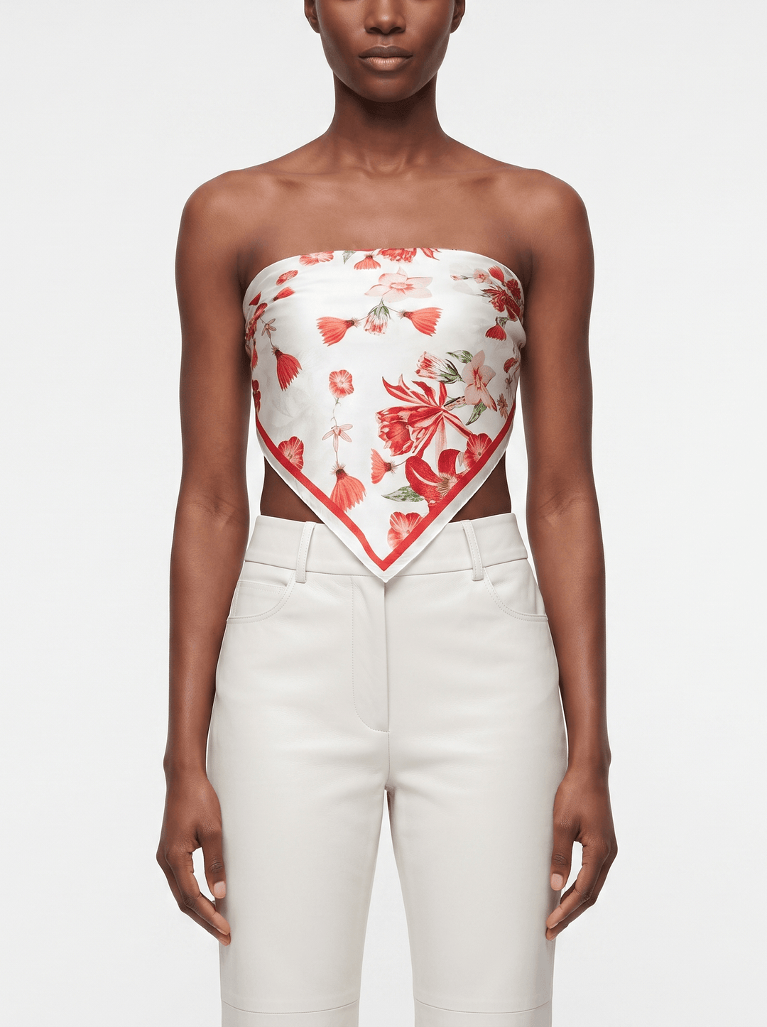 Coral Bloom Double Sided Silk Scarf