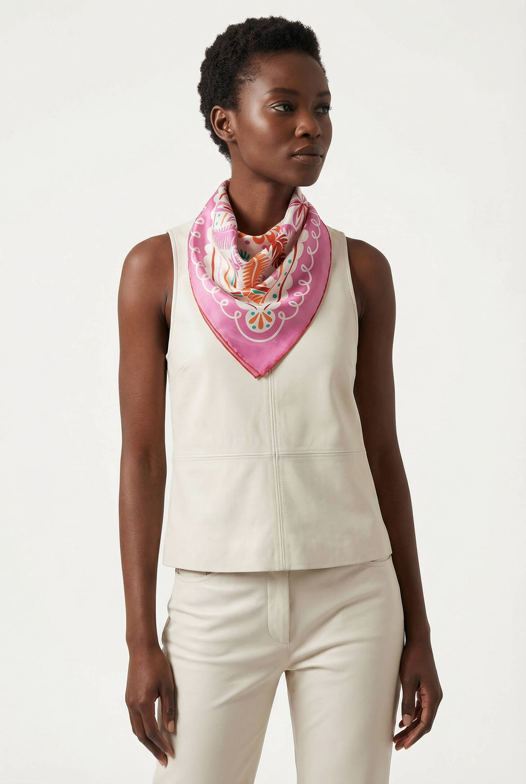 Dancing Palms Double Sided Silk Scarf