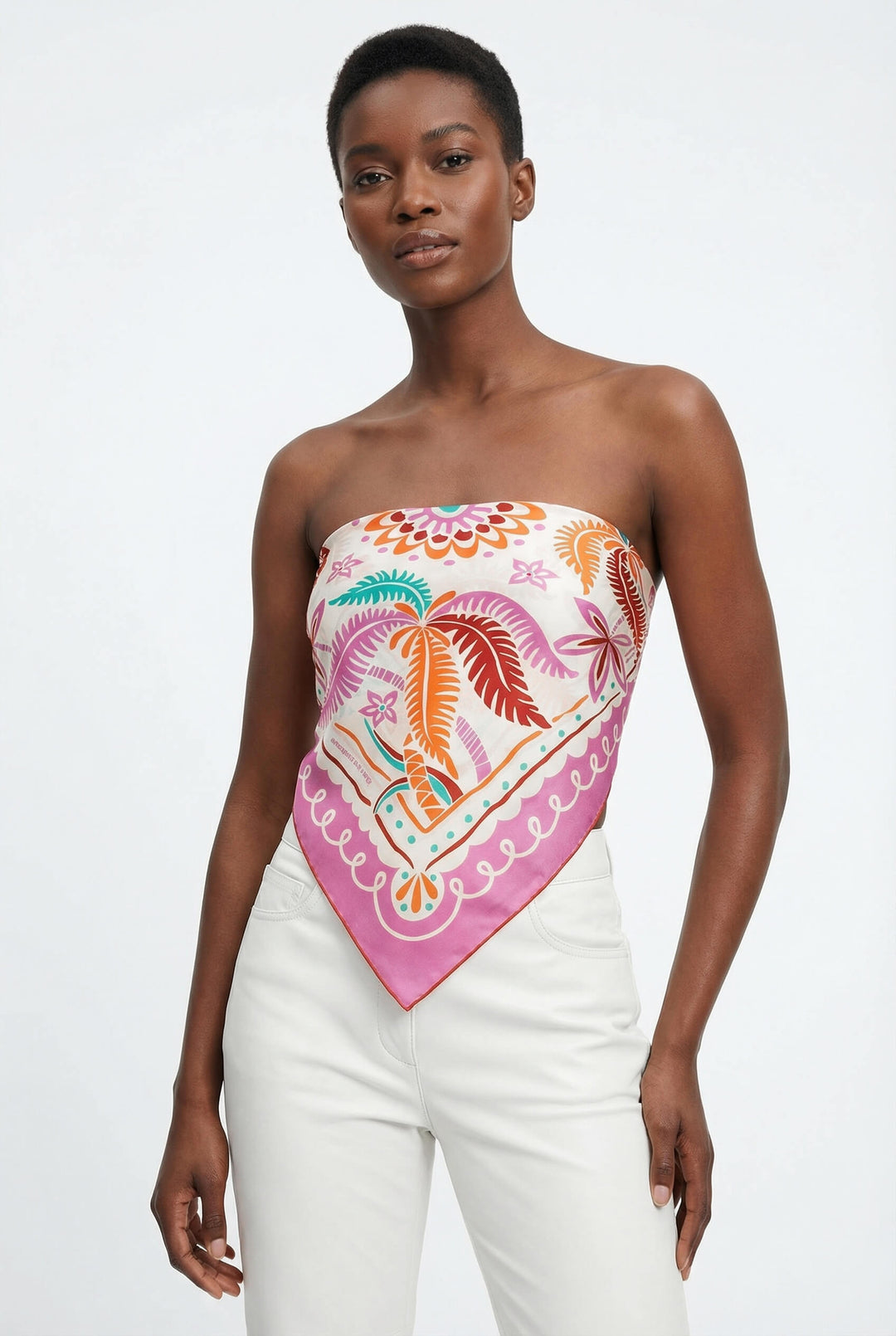 Dancing Palms Double Sided Silk Scarf