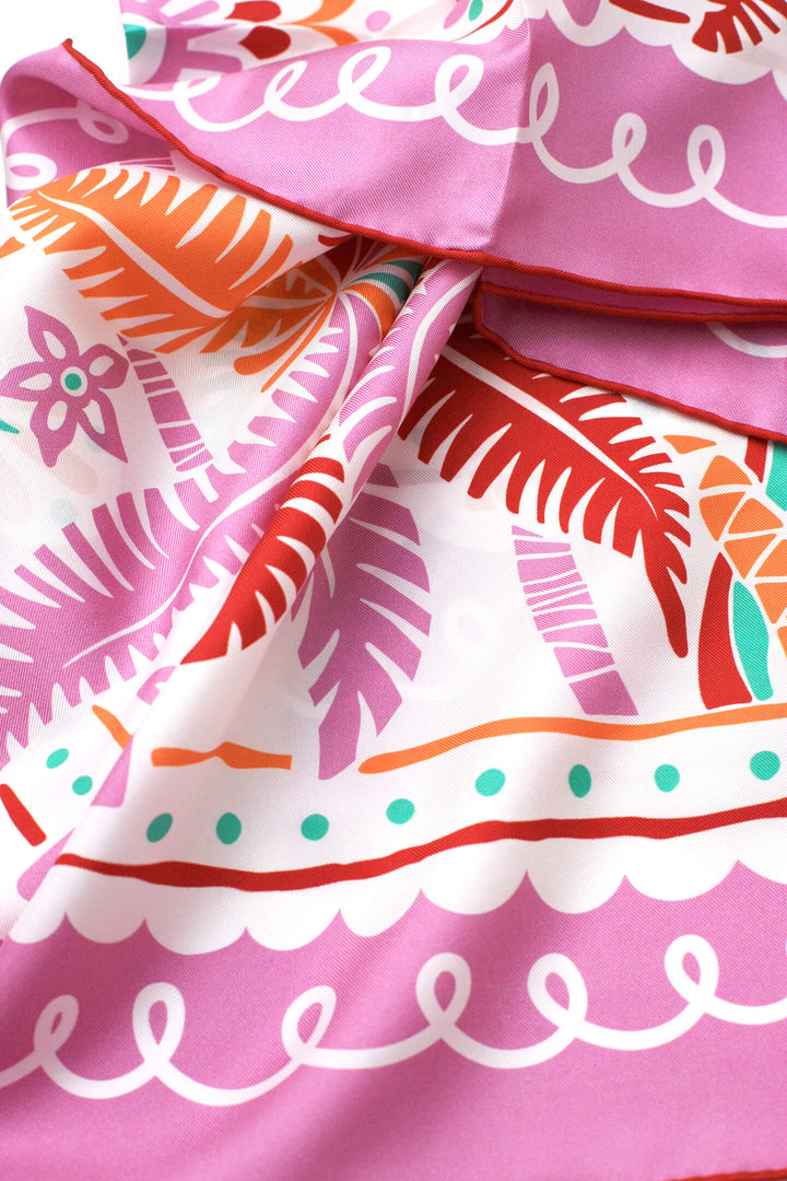 Dancing Palms Double Sided Silk Scarf