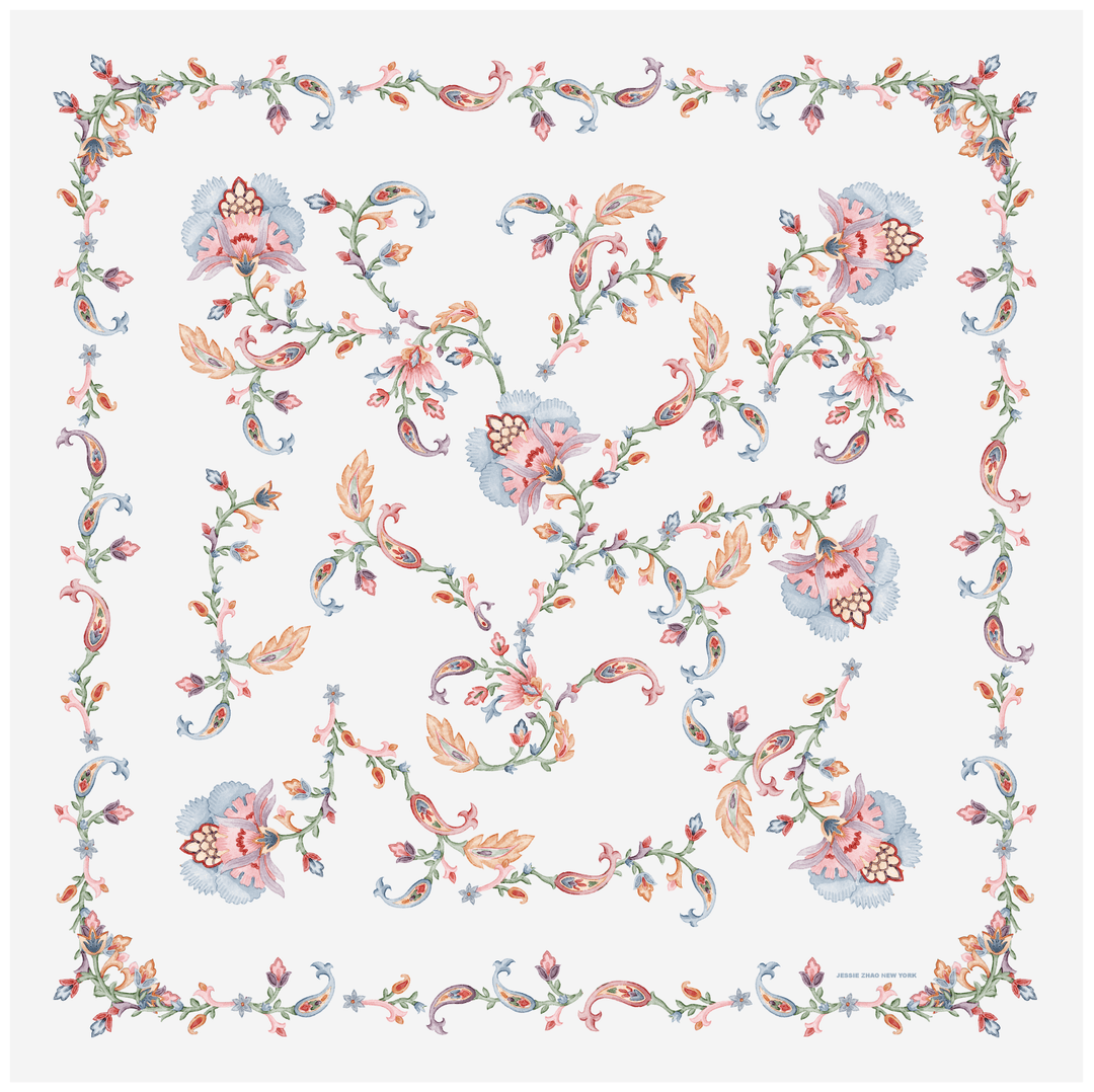 Dawn Garden Double Sided Silk Scarf