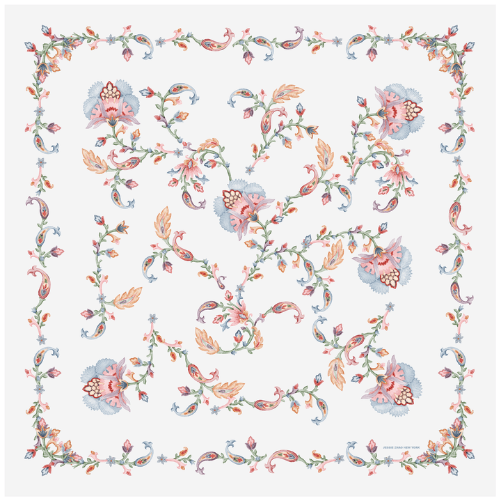 Dawn Garden Double Sided Silk Scarf