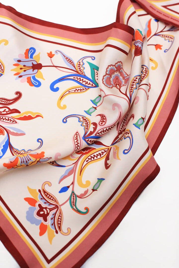 Terra Paisley Triangle Silk Scarf