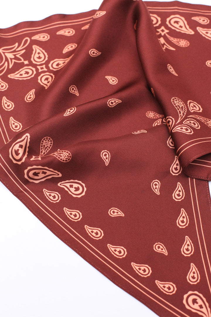 Scarlet Paisley Triangle Silk Scarf
