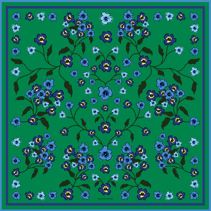 Emerald Echo Double Sided Silk scarf