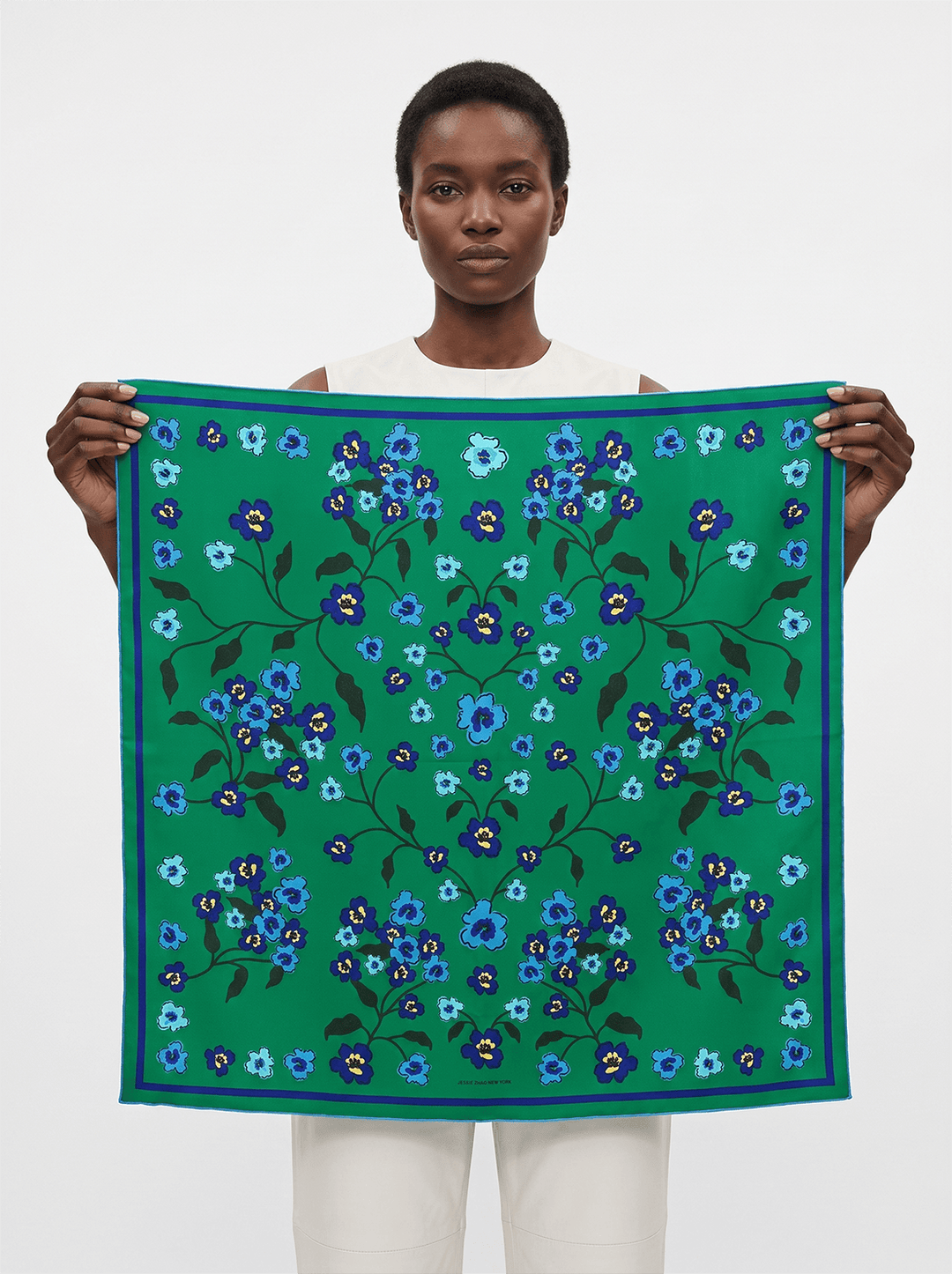 Emerald Echo Double Sided Silk scarf