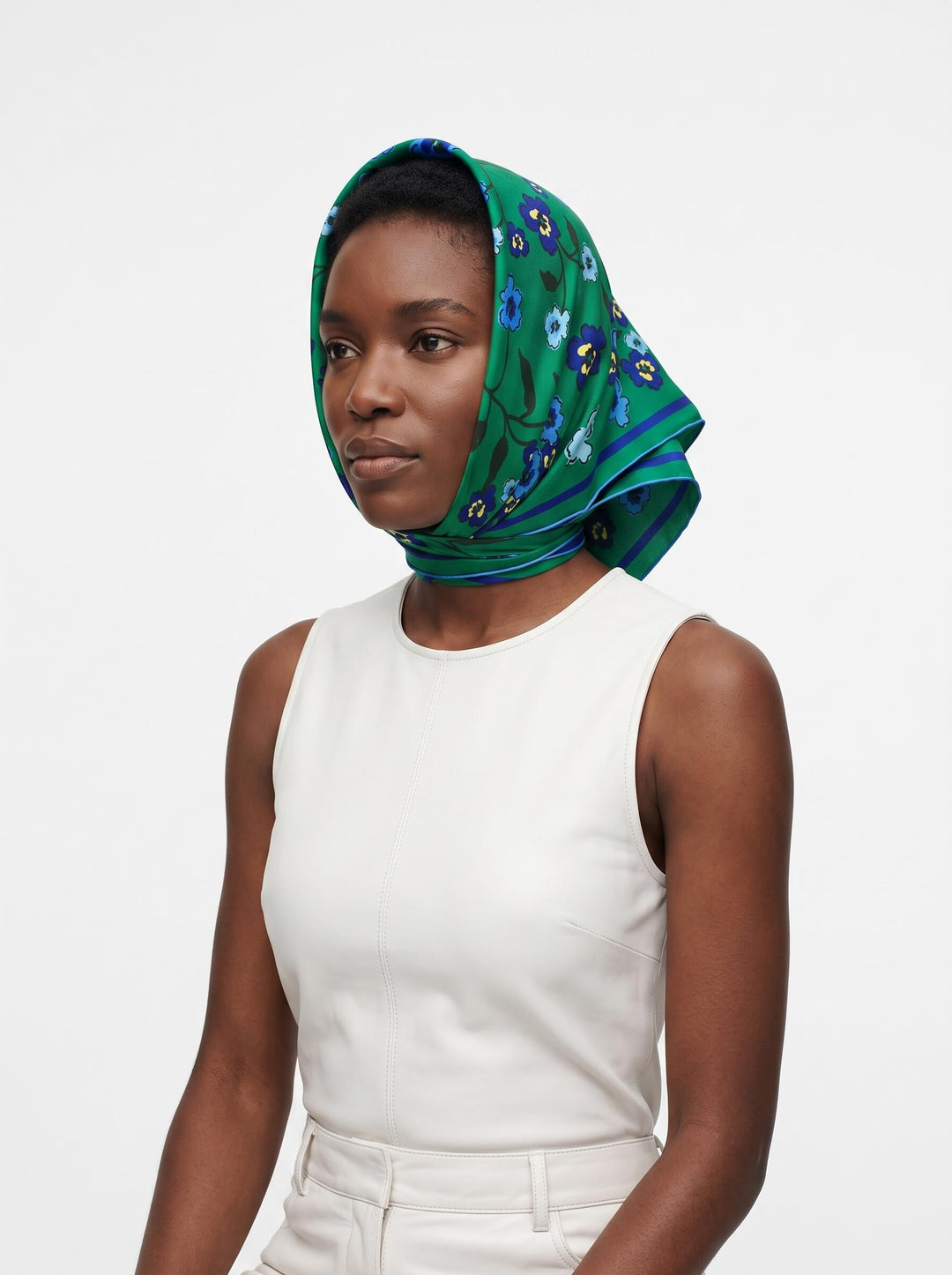 Emerald Echo Double Sided Silk scarf