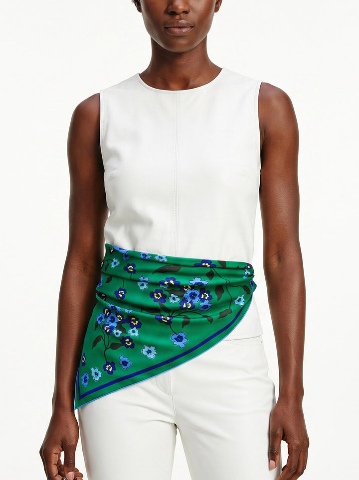 Emerald Echo Double Sided Silk scarf