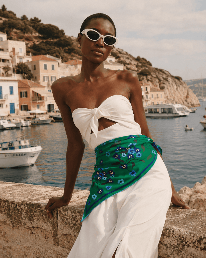 Emerald Echo Double Sided Silk scarf